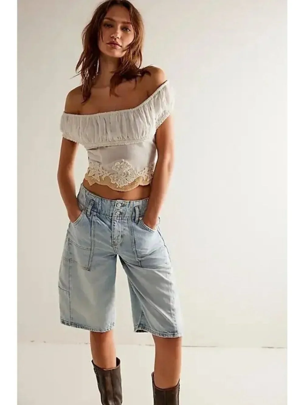Free People Size 29 Extreme Measures Low Rise Barrel Shorts